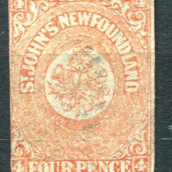 Canada-Newfoundland 1860 4d orange-vermilion with ...