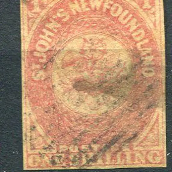 Canada-Newfoundland 1862 1/- rose-lake with 3½ ...