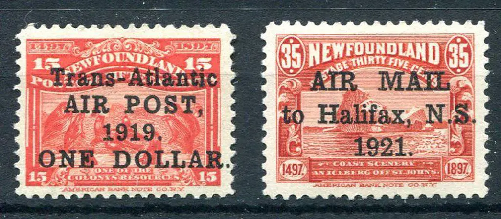 Canada-Newfoundland 1919 "Trans-Atlantic AIR POST, ... Image 1++