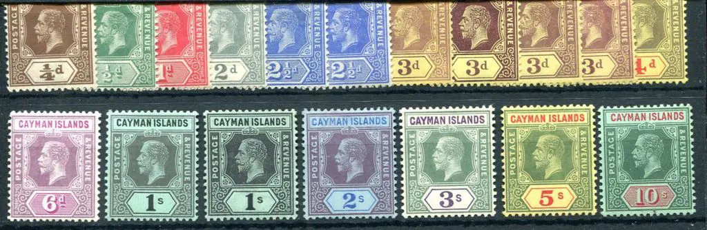 Cayman Islands 1912/20 KGV defins to 10/- MCA wmk ... Image 1++