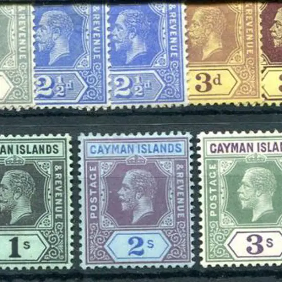 Cayman Islands 1912/20 KGV defins to 10/- MCA wmk ...