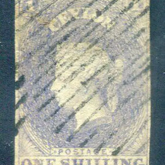 Ceylon 1857 1/- slate violet with close but clear ...