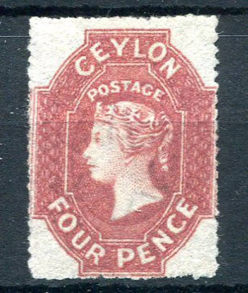 Ceylon 1861/64 4d deep rose-red, rough perf 14 to ... Image 1++