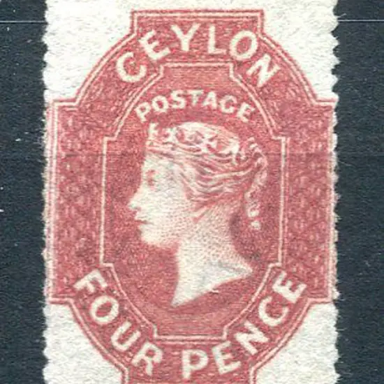 Ceylon 1861/64 4d deep rose-red, rough perf 14 to ...