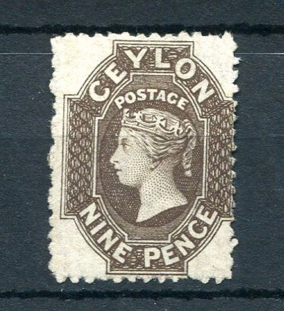 Ceylon 1863/66 9d sepia. Unused without gum, ... Image 1++