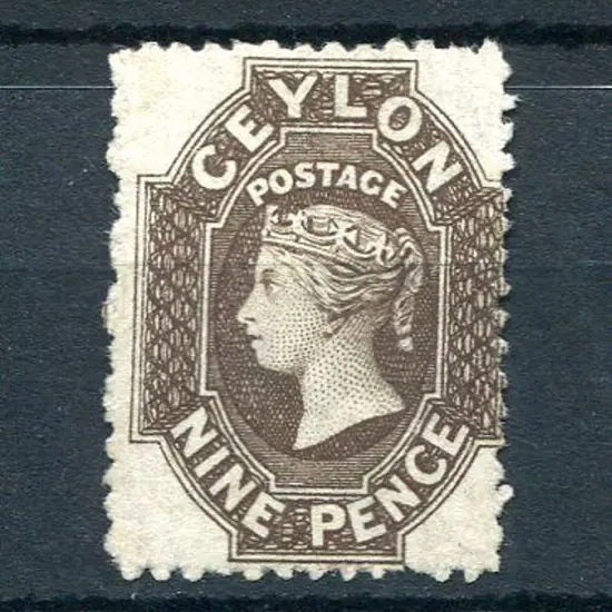 Ceylon 1863/66 9d sepia. Unused without gum, ...
