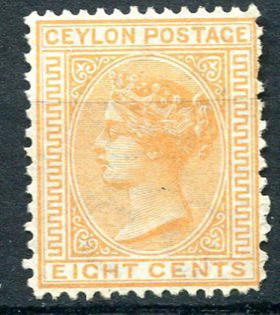 Ceylon 1872/80 8¢ orange-yellow, perf 14x12½. ... Image 1++