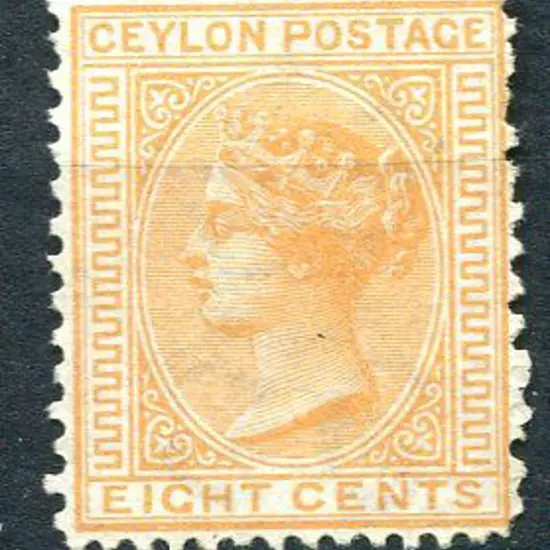 Ceylon 1872/80 8¢ orange-yellow, perf 14x12½. ...