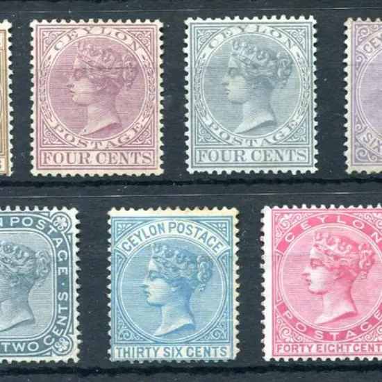 Ceylon 1872/80 QV CC wmk set to 64¢ (excl 8¢). All ...