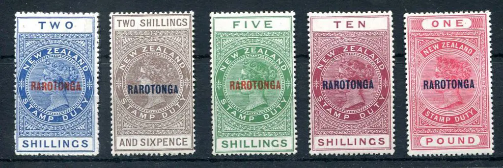Cook Islands 1921/23 "RAROTONGA" ovpts on NZ Stamp ... Image 1++