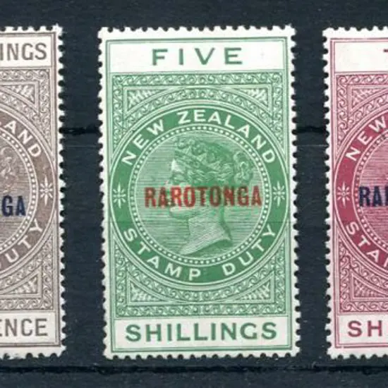 Cook Islands 1921/23 "RAROTONGA" ovpts on NZ Stamp ...