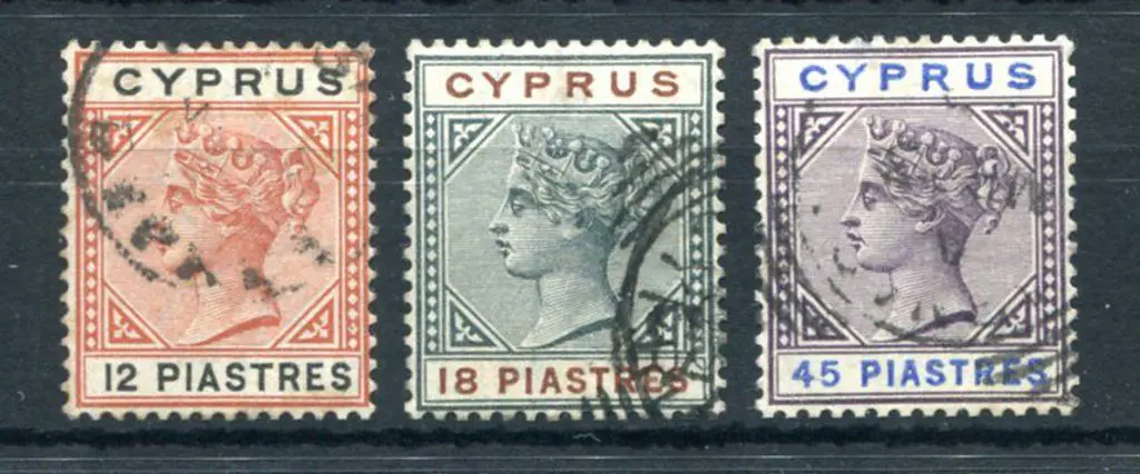 Cyprus 1894/96 12pi, 18pi & 45pi. Fine used. SG ... Image 1++