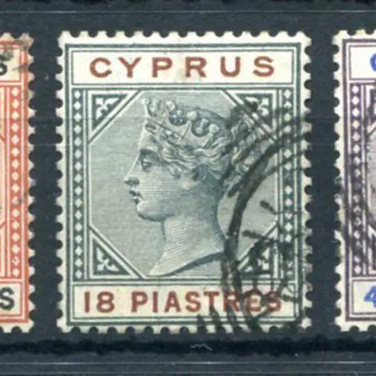 Cyprus 1894/96 12pi, 18pi & 45pi. Fine used. SG ...