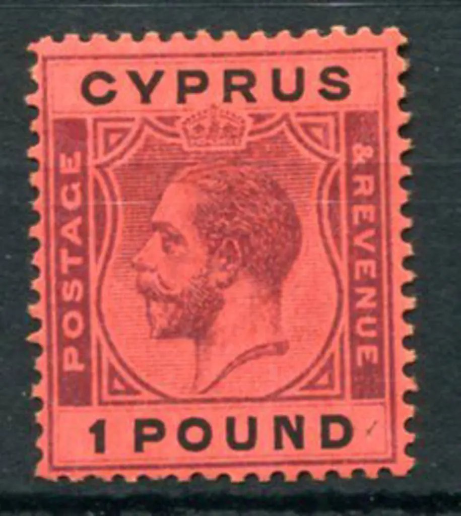 Cyprus 1924/28 £1 purple & black on red. Superb ... Image 1++