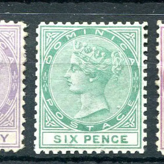 Dominica 1874 1d, 6d & 1/- QV, Cr/CC wmk & perf. ...