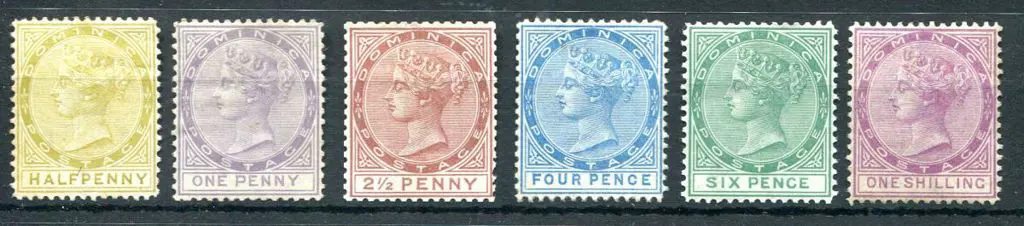 Dominica 1877/79 QV, Cr/CC wmk, perf 14 set of 6 ... Image 1++