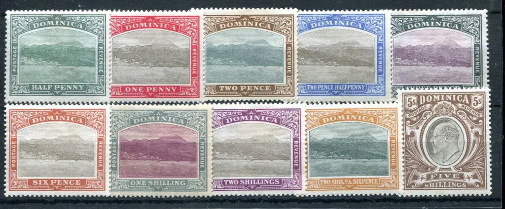 Dominica 1903/07 "Roseau" & KGV defins to 5/- with ... Image 1++