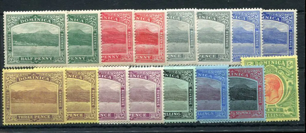 Dominica 1908/20 "Roseau" & KGVI defins to 5/- ... Image 1++