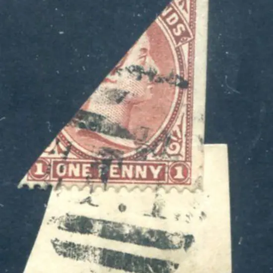 Falkland Islands 1891 ½d bisect of 1d on small ...