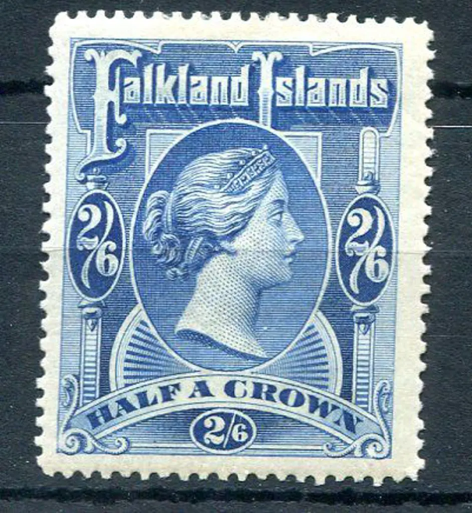 Falkland Islands 1898 2/6d deep blue. MLH with ... Image 1++