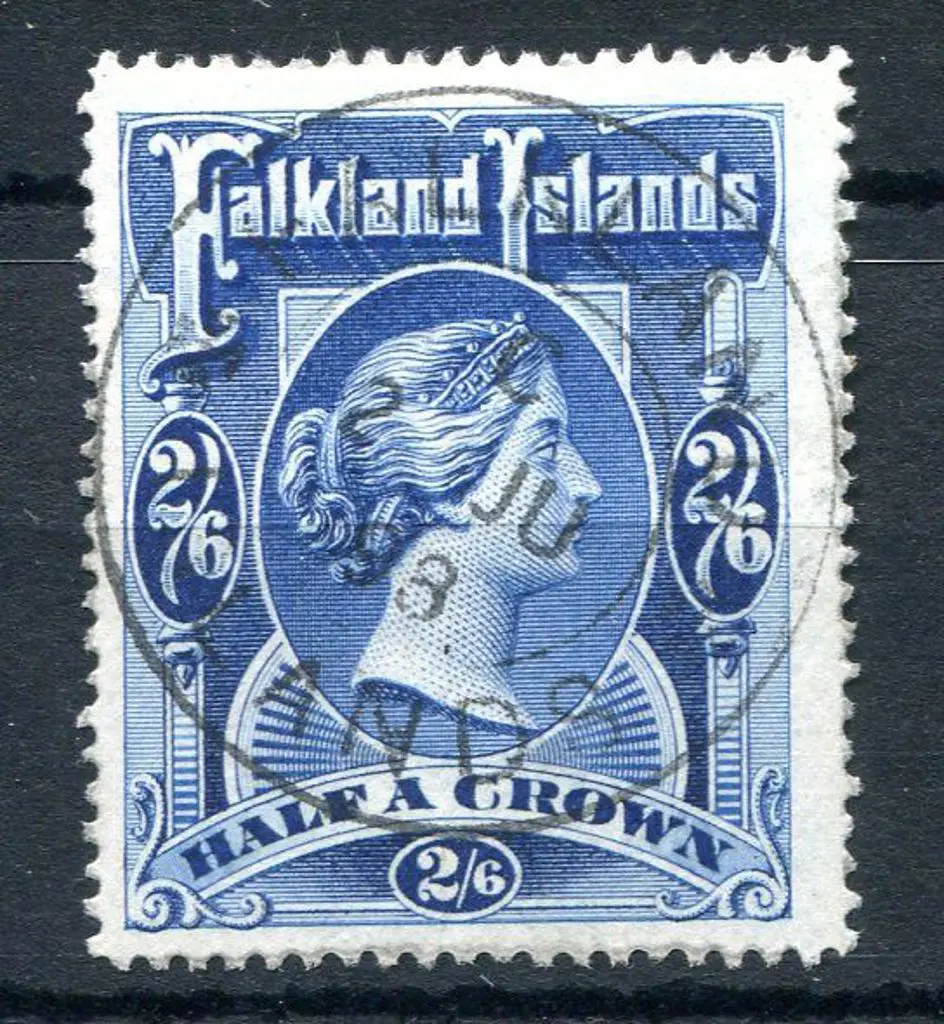 Falkland Islands 1898 2/6d deep blue. Fine used. ... Image 1++