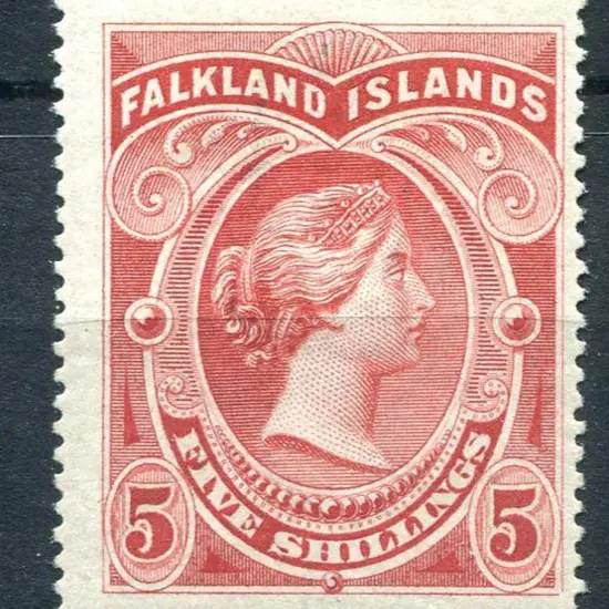 Falkland Islands 1898 5/- red. MLH. SG 42, Cat. ...