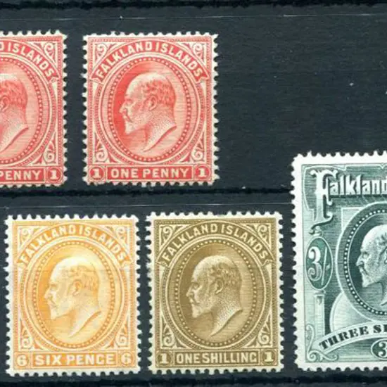 Falkland Islands 1904/12 KEVII set of 8 to 5/- ...