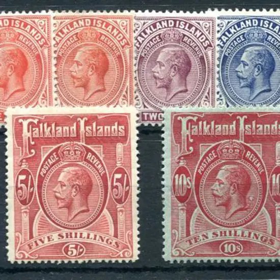 Falkland Islands 1912/20 KGV MCA wmk set to £1 ...