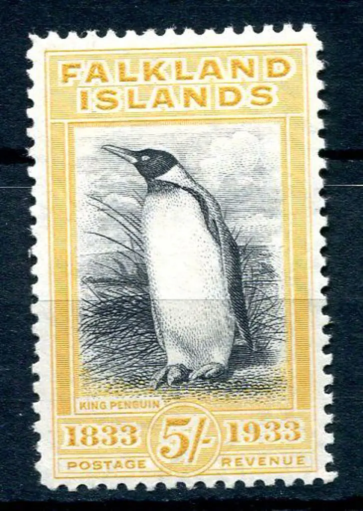 Falkland Islands 1933 5/- black & yellow Cent. MUH ... Image 1++