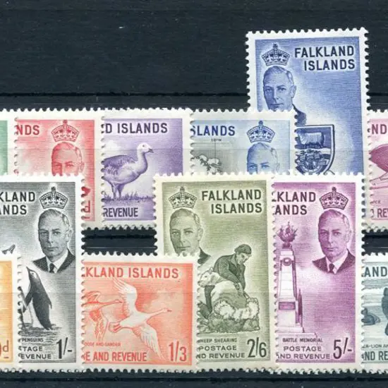 Falkland Islands 1952 KGVI Pictorials to £1 MLH. ...