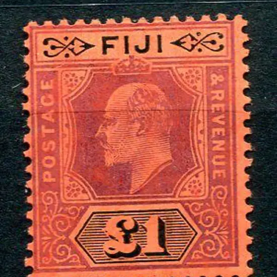 Fiji 1906/12 £1 purple & black on red. Fresh MLH, ...