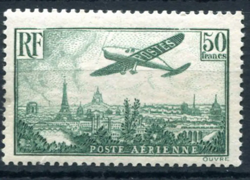 France 1936 50f green Airmail. MH with some minor ... Image 1++