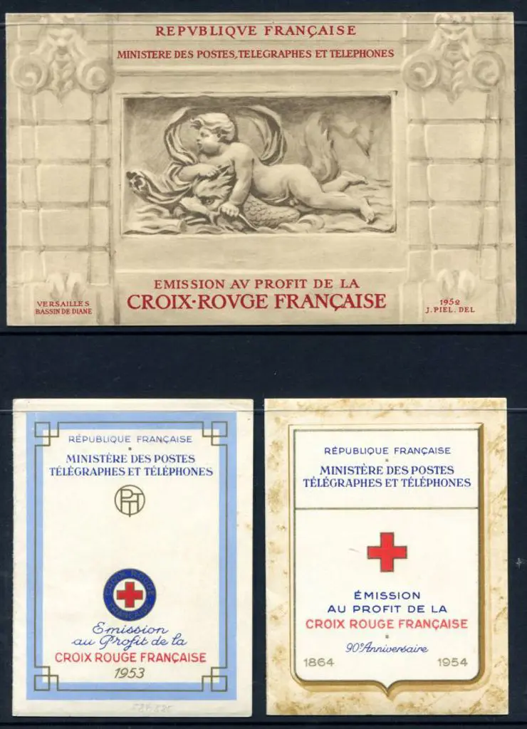 France 1952, 1953 & 1954 Red Cross booklets. A ... Image 1++