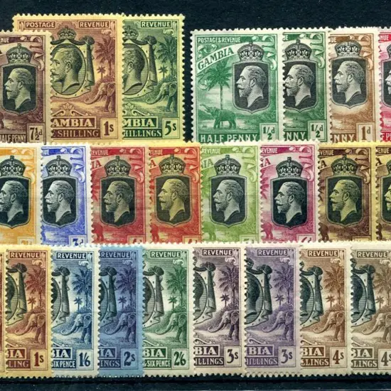 Gambia 1922/29 KGV Portrait & Shield MCA wmk set ...