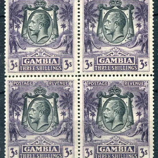 Gambia 1922/29 3/- bright aniline violet KGV in ...