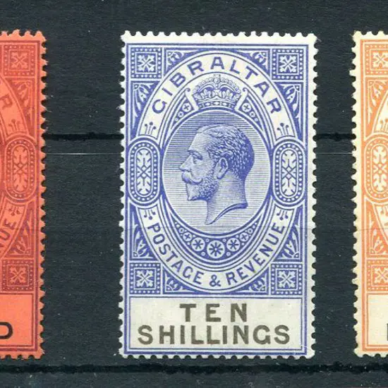 Gibralter 1912/24 £1 dull purple & black on red ...
