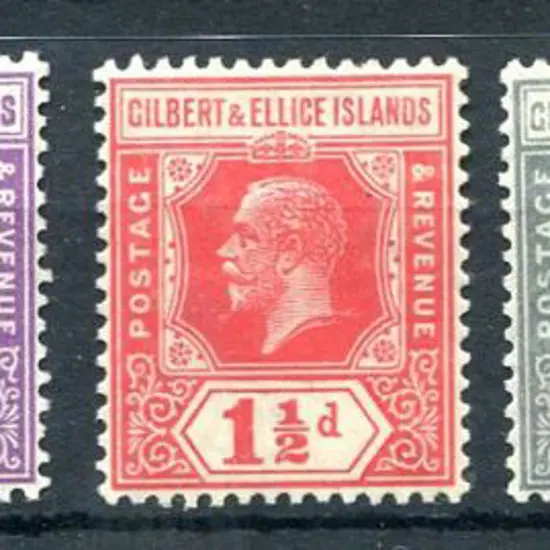 Gilbert & Ellice Islands 1922/27 KGV script wmk ...