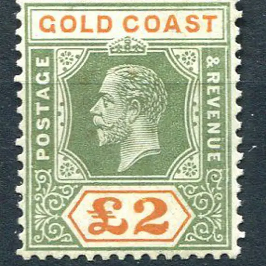 Gold Coast 1921/24 £2 green & orange Die I. MVLH ...