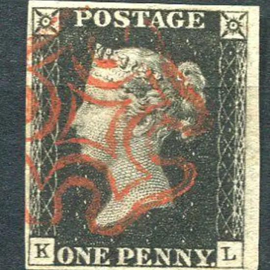 Great Britain 1840 1d intense black, plate 1b. ...