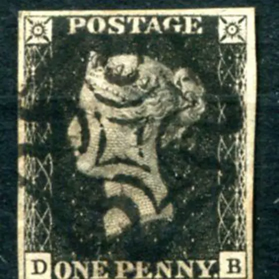 Great Britain 1840 1d intense black, plate 6. Fine ...