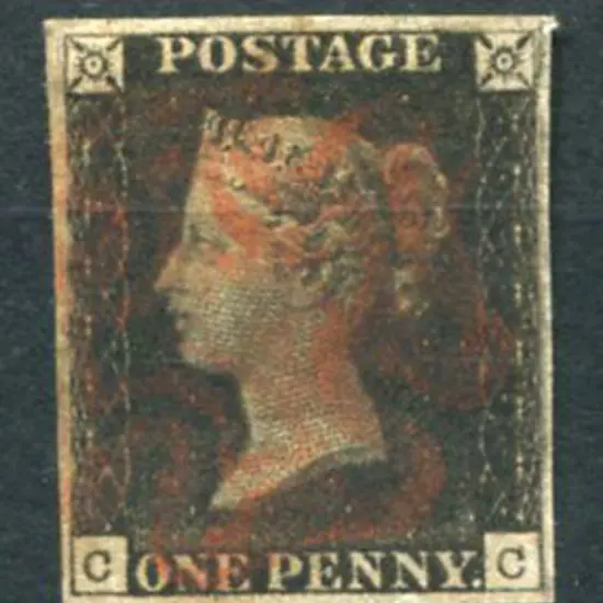 Great Britain 1840 1d black, plate 5 with "sides ...