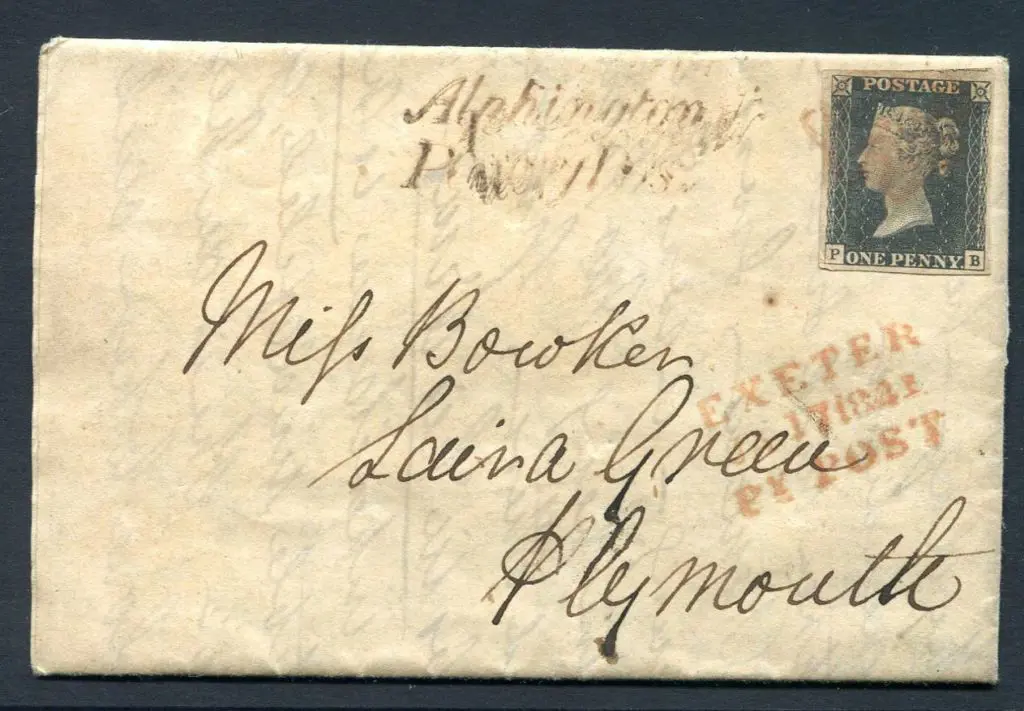 Great Britain 1840 1d black with 4 huge to ... Image 1++