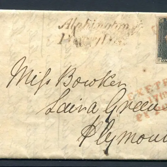 Great Britain 1840 1d black with 4 huge to ...