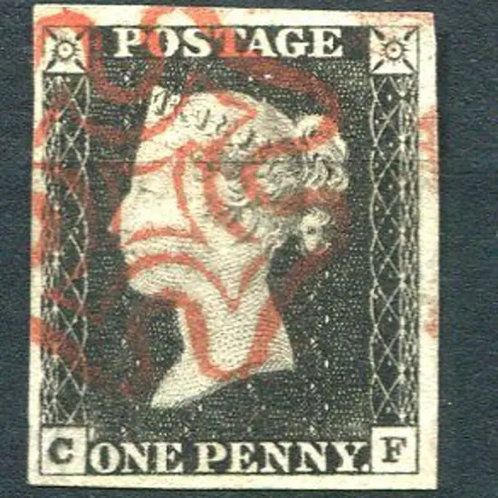 Great Britain 1840 1d black, plate 1a with ...