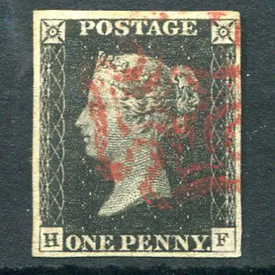 Great Britain 1840 1d black, plate 1b F/U with ...