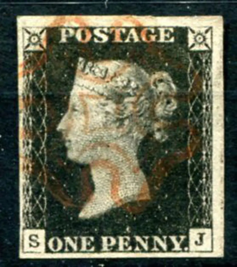 Great Britain 1840 1d black, plate 1b. 4 large to ... Image 1++