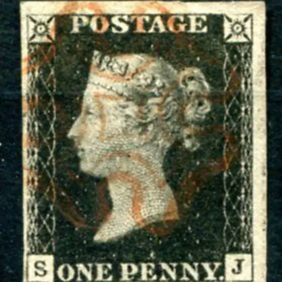 Great Britain 1840 1d black, plate 1b. 4 large to ...
