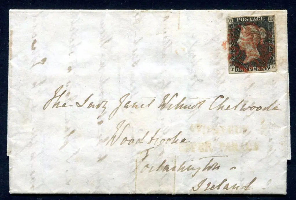 Great Britain 1840 1d black, plate 2 with 4 good ... Image 1++