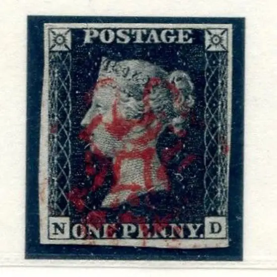 Great Britain 1840 1d black, plate 7 centrally ...