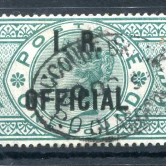 Great Britain 1892 £1 green ovpt "I.R. OFFICIAL". ...